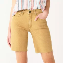 Women's Sonoma Goods For Life® High-Waist 9" Bermuda Jean Shorts -Sonoma Clothing Store 5244121 Cider Yellow