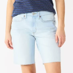 Women's Sonoma Goods For Life® High-Waist 9" Bermuda Jean Shorts -Sonoma Clothing Store 5244121 White Tail
