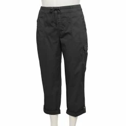 Plus Size Sonoma Goods For Life® Comfort Waist Utility Capri Pants -Sonoma Clothing Store 5258066 Pitch Black