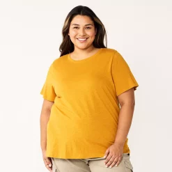 Plus Size Sonoma Goods For Life® Everyday Crewneck Tee -Sonoma Clothing Store 5259072 Gold