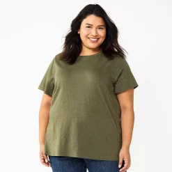 Plus Size Sonoma Goods For Life® Everyday Crewneck Tee -Sonoma Clothing Store 5259072 Olive
