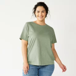 Plus Size Sonoma Goods For Life® Everyday Crewneck Tee -Sonoma Clothing Store 5259072 Sage Green