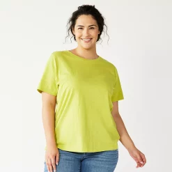 Plus Size Sonoma Goods For Life® Everyday Crewneck Tee -Sonoma Clothing Store 5259072 Yellow Green