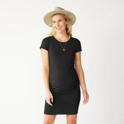 Maternity Sonoma Goods For Life® Everyday T-Shirt Dress -Sonoma Clothing Store 5263018 Pitch Black