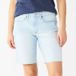 Petite Sonoma Goods For Life® High-Rise Bermuda Jean Shorts -Sonoma Clothing Store 5267553 White Tail