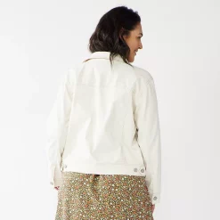 Plus Size Sonoma Goods For Life® Button Front Jean Jacket -Sonoma Clothing Store 5269795 ALT