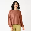 Women's Sonoma Goods For Life® Side Tie Sweatshirt 1 Women's Sonoma Goods For Life® Side Tie Sweatshirt -Sonoma Clothing Store 5271671 Marsala Flower
