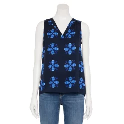 Women's Sonoma Goods For Life® V-Neck Tank -Sonoma Clothing Store 5297402 Large Navy Floral
