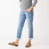 Maternity Sonoma Goods For Life® Over-the-Belly Girlfriend Crop Jeans -Sonoma Clothing Store 5355750 Medium Wash