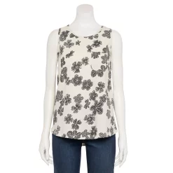 Women's Sonoma Goods For Life® High-Neck Tank -Sonoma Clothing Store 5467284 Ivory Dot Floral