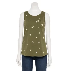 Women's Sonoma Goods For Life® High-Neck Tank -Sonoma Clothing Store 5467284 Olive Star