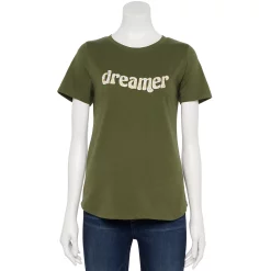 Women's Sonoma Goods For Life® Short Sleeve Graphic Tee -Sonoma Clothing Store 5480871 Olive Dreamer