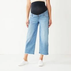 Maternity Sonoma Goods For Life® Over-Belly Frayed-Hem Wide-Leg Crop Jeans 9 Maternity Sonoma Goods For Life® Over-Belly Frayed-Hem Wide-Leg Crop Jeans -Sonoma Clothing Store 5489395 ALT2