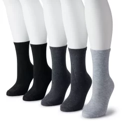 Women's Sonoma Goods For Life® 5 Pack Plain Knit Crew Socks -Sonoma Clothing Store 5497544 Gray Heather