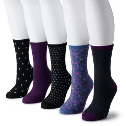 Women's Sonoma Goods For Life® 5-Pack Geo Crew Socks -Sonoma Clothing Store 5497546 Gray Multi