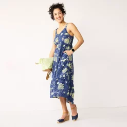 Women's Sonoma Goods For Life Tiered Midi Dress 15 Women's Sonoma Goods For Life Tiered Midi Dress -Sonoma Clothing Store 5504040 Blue Floral
