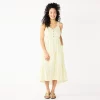 Women's Sonoma Goods For Life Tiered Midi Dress -Sonoma Clothing Store 5504040 Lime Stripe