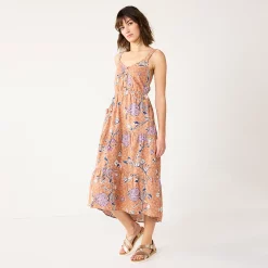 Women's Sonoma Goods For Life Tiered Midi Dress 13 Women's Sonoma Goods For Life Tiered Midi Dress -Sonoma Clothing Store 5504040 Neutral Floral