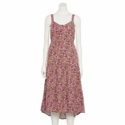 Women's Sonoma Goods For Life Tiered Midi Dress 12 Women's Sonoma Goods For Life Tiered Midi Dress -Sonoma Clothing Store 5504040 Plum Floral