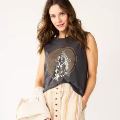 Women's Sonoma Goods For Life® Muscle Graphic Tank 35 Women's Sonoma Goods For Life® Muscle Graphic Tank -Sonoma Clothing Store 5504455 Gray Cowboy