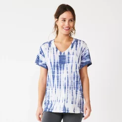 Women's Sonoma Goods For Life® Tunic Tee -Sonoma Clothing Store 5508079 Blue Tie Dye