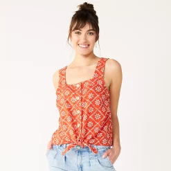 Women's Sonoma Goods For Life® Tie-Hem Squareneck Tank