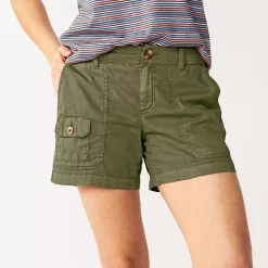Women's Sonoma Goods For Life® Comfort Waist 5" Utility Shorts -Sonoma Clothing Store 5542176 Olive