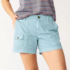 Women's Sonoma Goods For Life® Comfort Waist 5" Utility Shorts -Sonoma Clothing Store 5542176 Pelican Blue