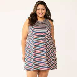 Plus Size Sonoma Goods For Life® Pocket Sleeveless Swing Dress 8 Plus Size Sonoma Goods For Life® Pocket Sleeveless Swing Dress -Sonoma Clothing Store 5546108 Americana Stripe