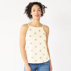Women's Sonoma Goods For Life® Squareneck Camisole -Sonoma Clothing Store 5546411 Cream Sunflower