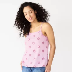 Women's Sonoma Goods For Life® Squareneck Camisole -Sonoma Clothing Store 5546411 Purple Floral
