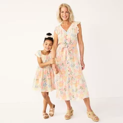 Women's Sonoma Goods For Life® Ruffle Midi Dress -Sonoma Clothing Store 5547162 Cream Multi Floral