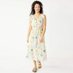 Women's Sonoma Goods For Life® Ruffle Midi Dress -Sonoma Clothing Store 5547162 Multi Floral