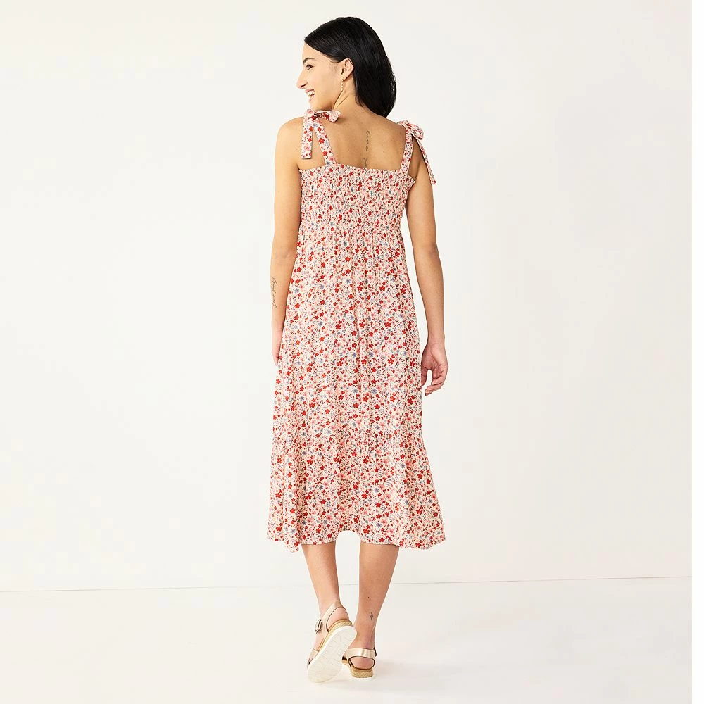 Maternity Sonoma Goods For Life® Smocked Tie-Shoulder Midi Dress 6 Maternity Sonoma Goods For Life® Smocked Tie-Shoulder Midi Dress - Image 4