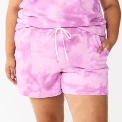 Plus Size Sonoma Goods For Life® Drawstring Fleece Shorts -Sonoma Clothing Store 5549511 Purple Dye