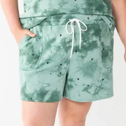 Plus Size Sonoma Goods For Life® Drawstring Fleece Shorts -Sonoma Clothing Store 5549511 Star Tie Dye