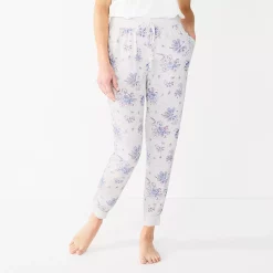 Women's Sonoma Goods For Life® Essential Banded Bottom Pajama Pants -Sonoma Clothing Store 5553611 White Floral