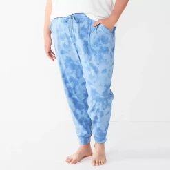 Plus Size Sonoma Goods For Life® Essential Banded Bottom Pajama Pants -Sonoma Clothing Store 5553692 Blue Dye