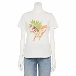 Women's Sonoma Goods For Life® Summer Graphic Tees -Sonoma Clothing Store 5558324 Cream Tropical Palm