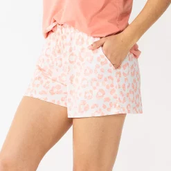 Women's Sonoma Goods For Life® Essential Pajama Shorts -Sonoma Clothing Store 5558710 Coral Animal
