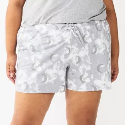 Plus Size Sonoma Goods For Life® Essential Pajama Shorts -Sonoma Clothing Store 5558715 Gray Moon