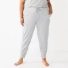 Plus Size Sonoma Goods For Life® Essential Banded Bottom Pajama Pants -Sonoma Clothing Store 5558717 Heather Gray