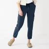 Petite Sonoma Goods For Life® Mid Rise Pull On Jogger Pants -Sonoma Clothing Store 5569580 Navy