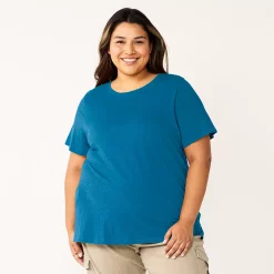 Petite Plus Size Sonoma Goods For Life® Crewneck Tee -Sonoma Clothing Store 5572597 Blue Teal