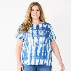 Petite Plus Size Sonoma Goods For Life® Crewneck Tee -Sonoma Clothing Store 5572597 Indigo Tie Dye