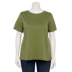 Petite Plus Size Sonoma Goods For Life® Crewneck Tee -Sonoma Clothing Store 5572597 Light Olive