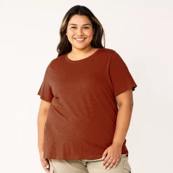 Petite Plus Size Sonoma Goods For Life® Crewneck Tee -Sonoma Clothing Store 5572597 Wine