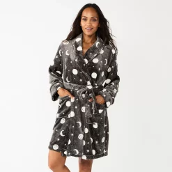 Women's Sonoma Goods For Life® Short Plush Robe -Sonoma Clothing Store 5574694 Gray Celestial