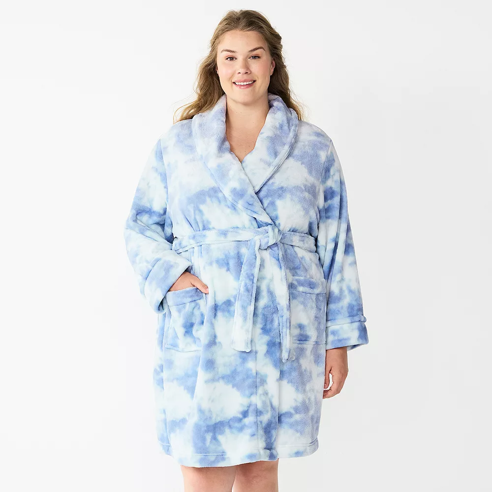 Plus Size Sonoma Goods For Life® Short Plush Robe 7 Plus Size Sonoma Goods For Life® Short Plush Robe - Image 5