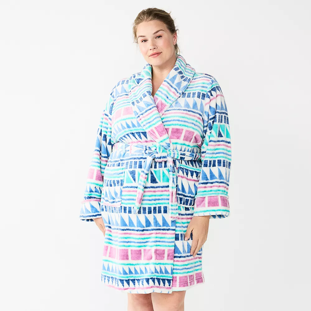 Plus Size Sonoma Goods For Life® Short Plush Robe 5 Plus Size Sonoma Goods For Life® Short Plush Robe - Image 3